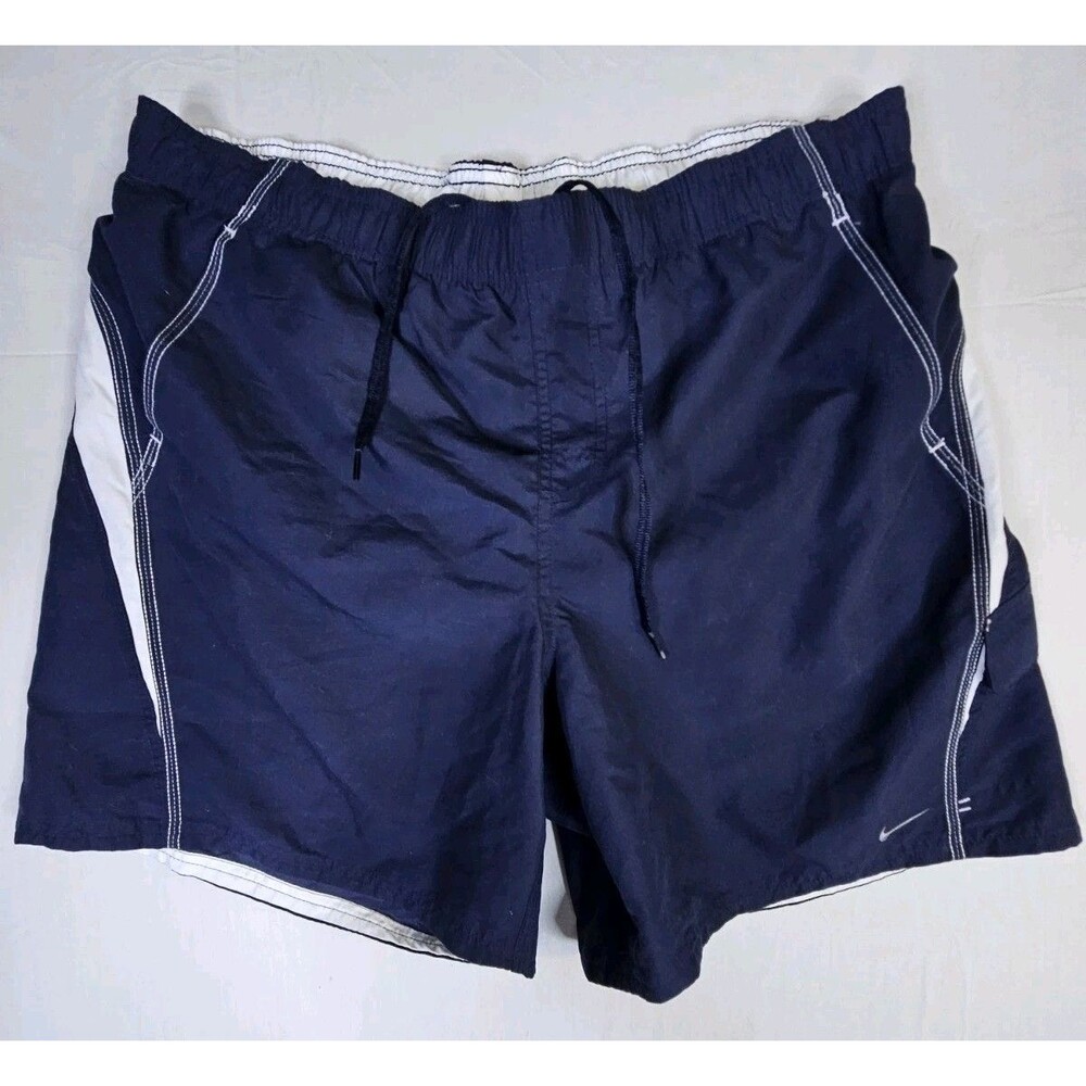 Nike Swim Trunks Shorts Men's Size 2XL Blue Drawstring Surf Mesh Lined